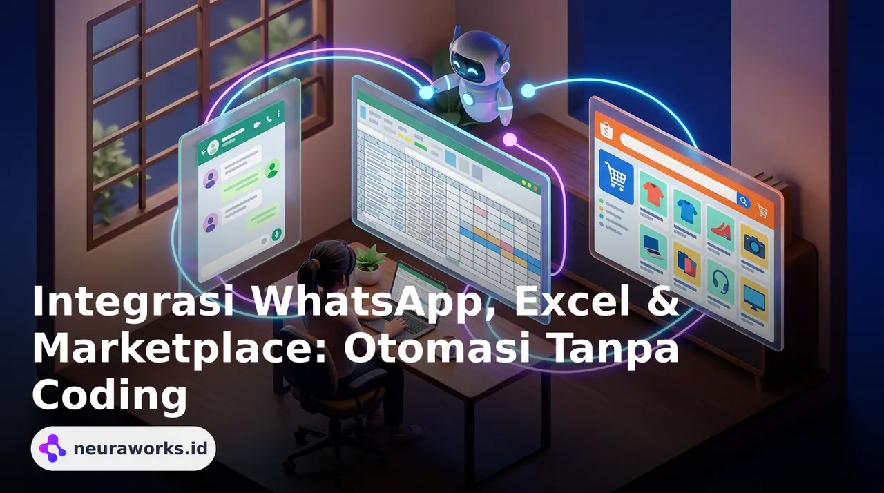 Integrasi WhatsApp, Excel & Marketplace: Otomasi Tanpa Coding